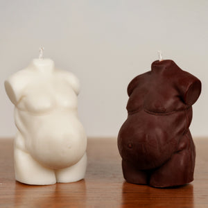 "Onyx" Plus Size Pregnant Candle