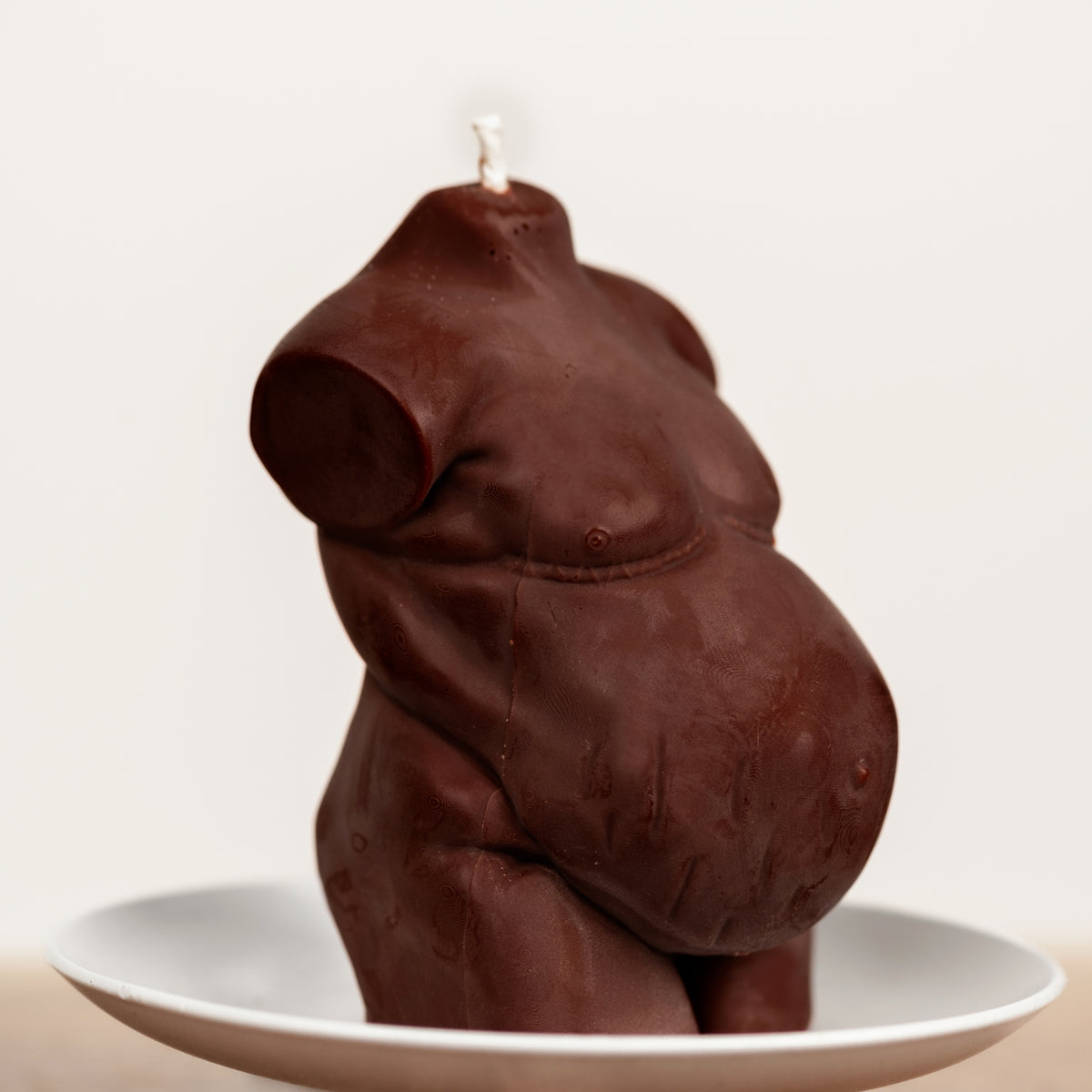 "Onyx" Plus Size Pregnant Candle