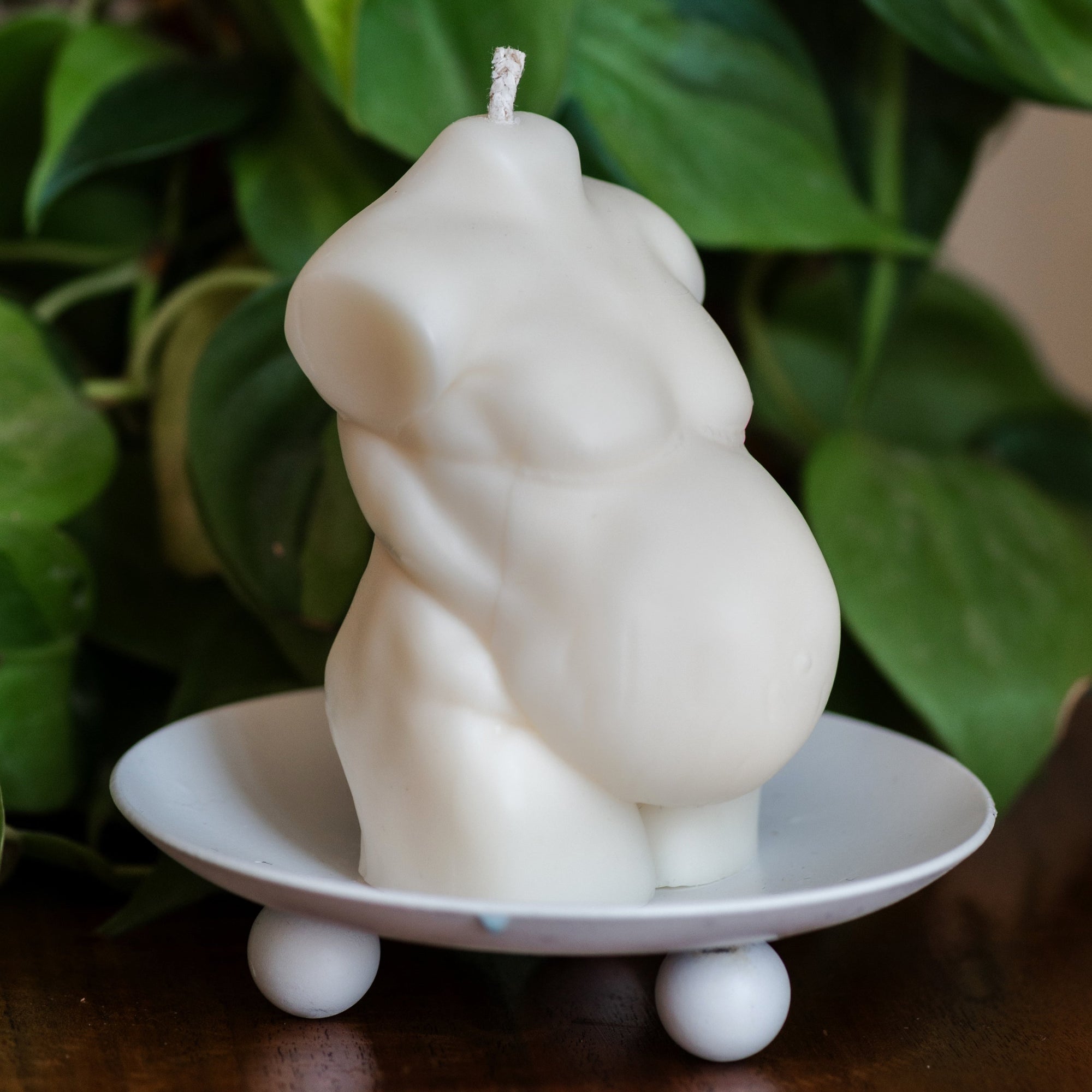 "Onyx" Plus Size Pregnant Candle