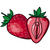 Bottom Growth Vulva Strawberry Sticker